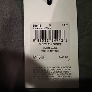 Butterscotch/black Coach Mini skirt size O